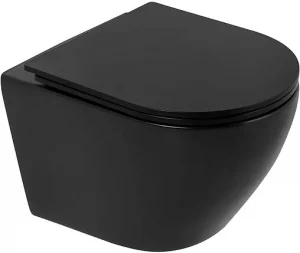 Унитаз подвесной безободковый BelBagno Colorato черный матовый BB062CHR-MB