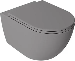 Унитаз подвесной безободковый ISVEA Vea Rondo серый бетон 10VA02002-2V