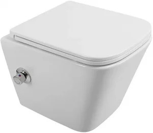 Унитаз подвесной безободковый с функцией биде и встроенным смесителем BelBagno Due белый BB3103CHR-BS/SC