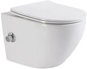 Унитаз подвесной безободковый с функцией биде и встроенным смесителем BelBagno Uno белый BB3105CHR-BS/SC