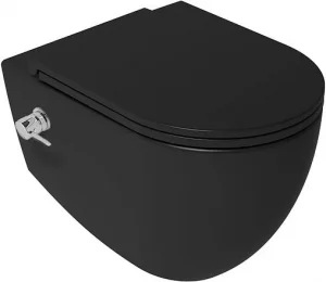 Унитаз подвесной безободковый с функцией биде и встроенным смесителем ISVEA Infinity черный матовый 10NFS1005I-2N