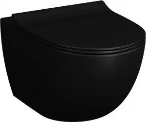 Унитаз подвесной безободковый VitrA Sento Rim-Ex черный матовый 7748B083-0101