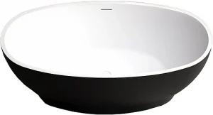 Ванна акриловая отдельностоящая Abber 165x80 белый/панель Black matte AB9207MB