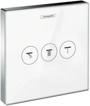Вентиль переключающий на 3 потребителя Hansgrohe ShowerSelect Glass белый/хром 15736400