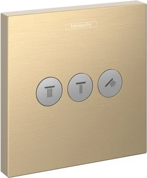 Вентиль переключающий на 3 потребителя Hansgrohe ShowerSelect шлифованная бронза 15764140