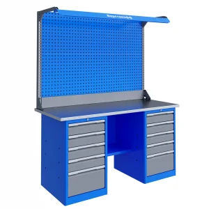 Верстак слесарный двухтумбовый, ВхШхГ 1965x1596x696, TNC 161.55.1-2F