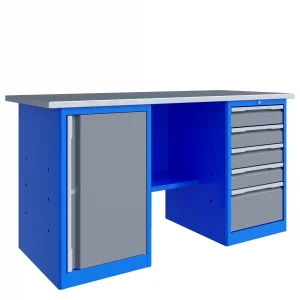 Стол-верстак слесарный двухтумбовый, ВхШхГ 855x1596x696, TNC 161.57.1