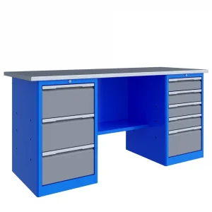 Стол-верстак слесарный двухтумбовый, ВхШхГ 855x1796x696, TNC 181.35.2