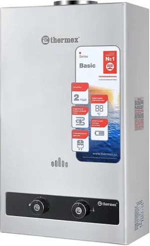 Водонагреватель проточный газовый Thermex Basic B 20 D (Silver) 351109