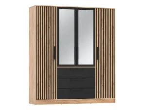 83.07 шкаф для одежды Вегас Дуб золотой / Черный