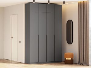 ШК 5 шкаф 1600 + антресоль + полки 2 комплекта / Графит