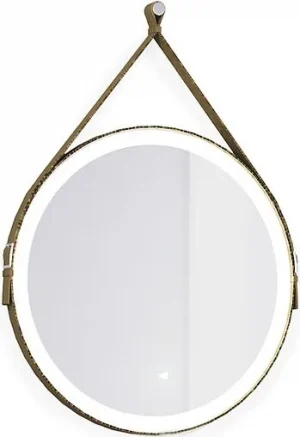 Зеркало на ремне с подсветкой Jorno Wood 60 коричневый Wood.02.60/ТК