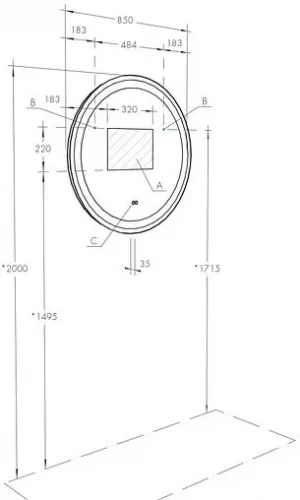 Зеркало с подсветкой Aquaton Анелло 85 1A260802AK010